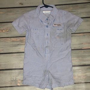EUC Columbia Infant Gingham Romper 6-12m